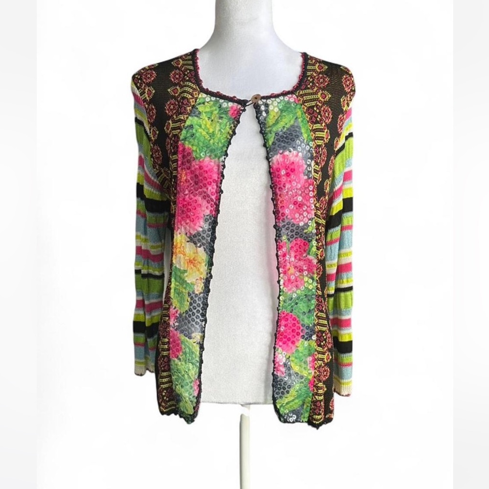 Bazar by Christian Lacroix y2k mixed pattern cardigan
